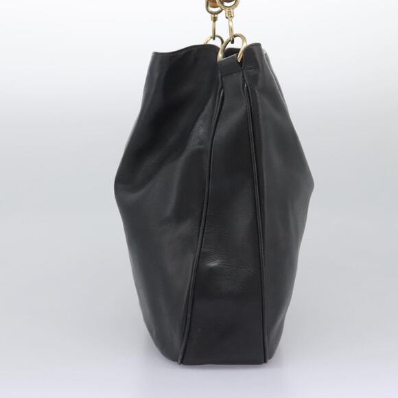 GUCCI Bamboo Hand Bag Leather Black Gold 001 1781 001 1781 - Picture 5 of 16